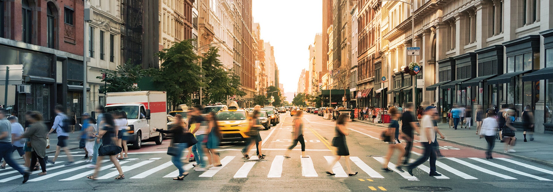 Busy City Sidewalk