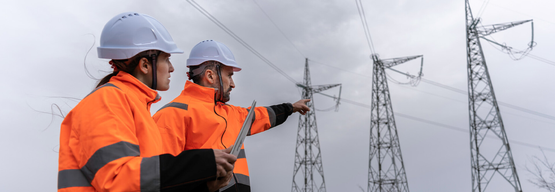 Utility workers on site