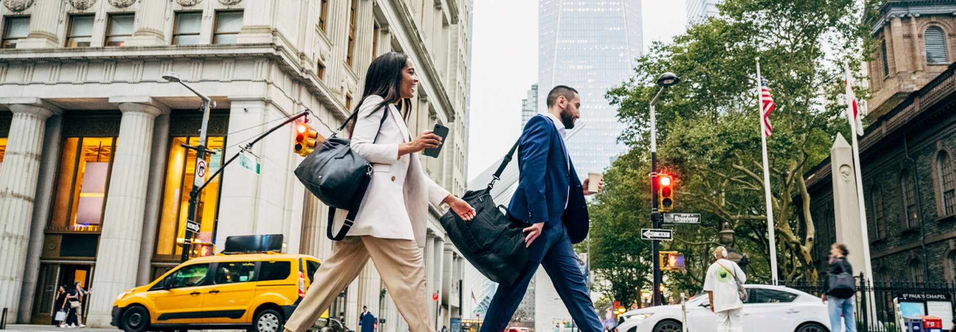People walking to work