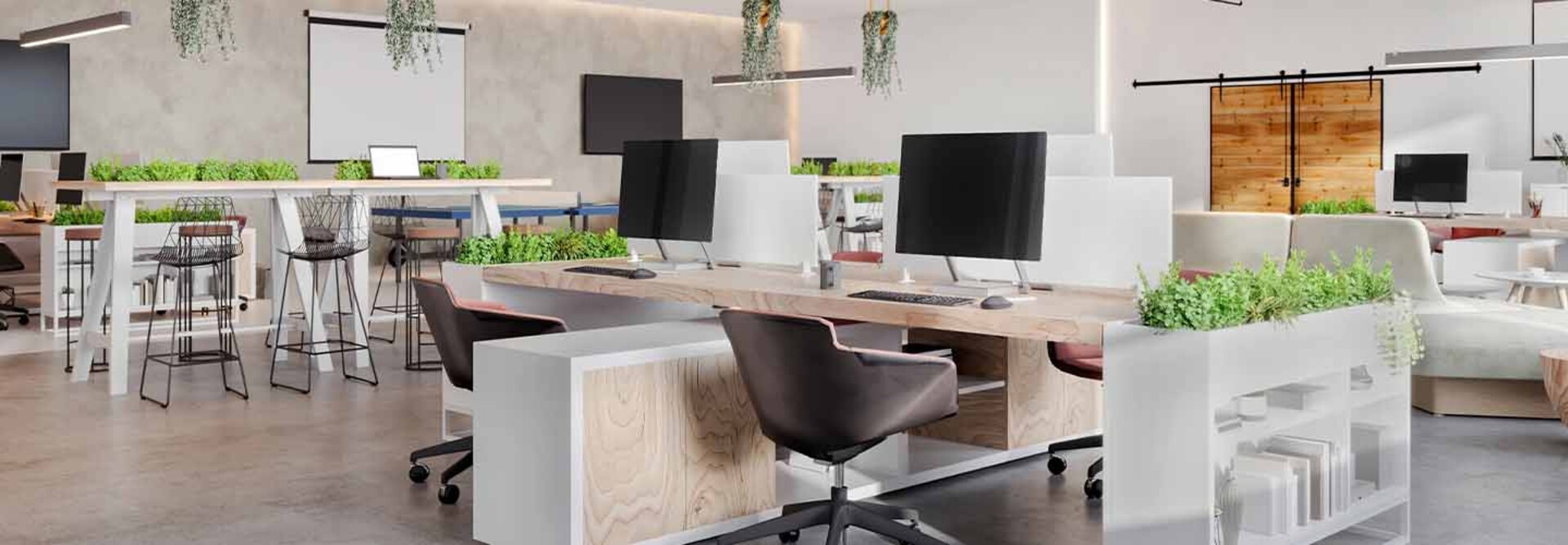 Computers in office space