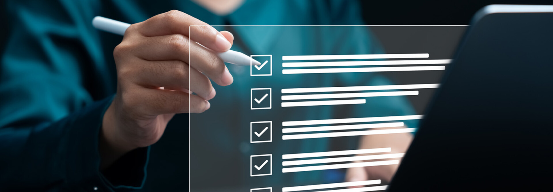 Person reviewing digital documents 