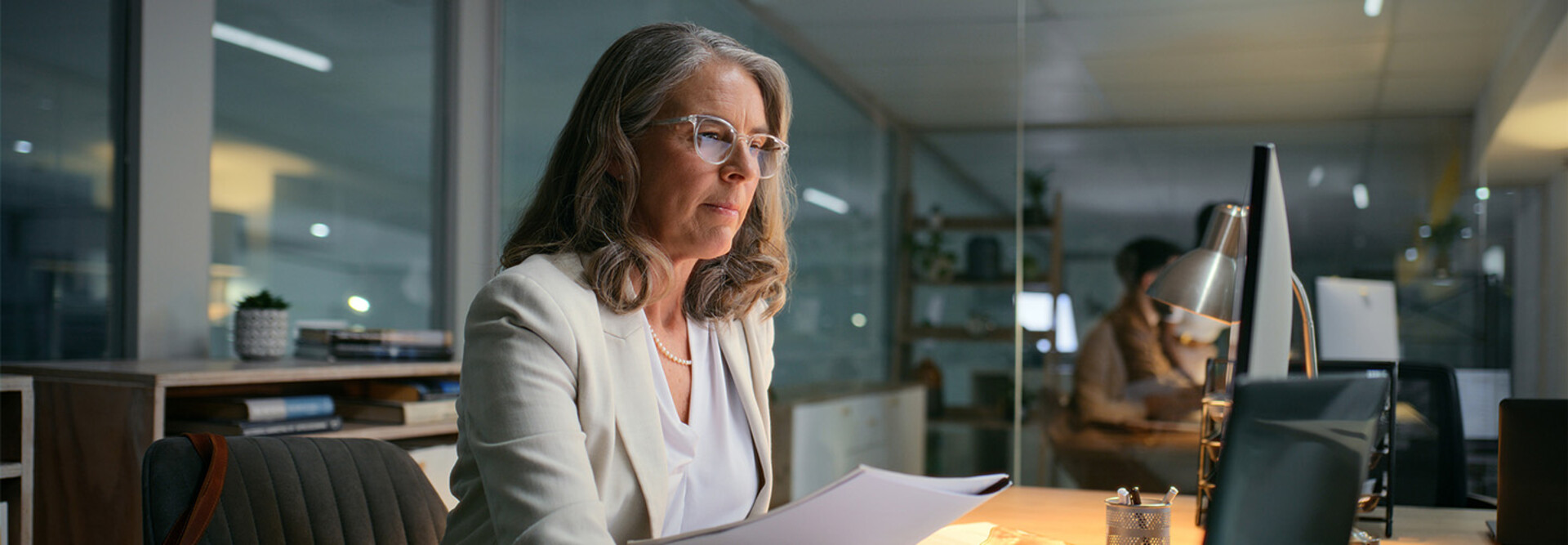 Person working at an office