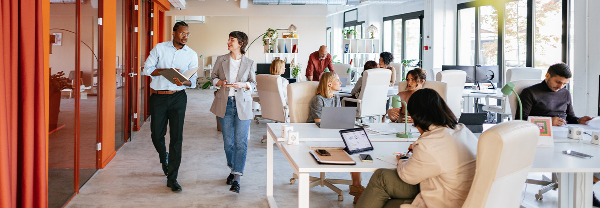 People working in the office