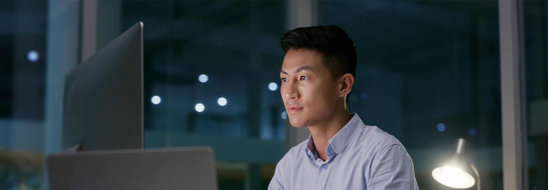 Person looking at computer