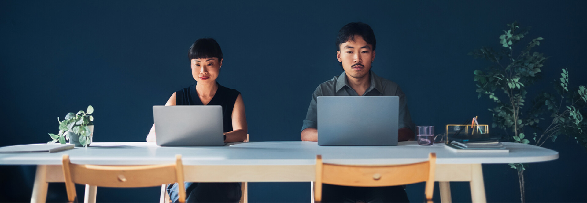 Coworkers working side-by-side