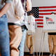 People voting at polling place