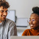People working in the office together
