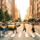 Busy City Sidewalk