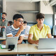 Students working on AI
