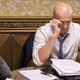 Person reviewing documents