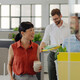 Coworkers walking