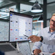 People reviewing data
