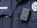 Policeman wearing body camera