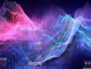 Abstract Visualization of data and technology in graph form. 3D Illustration