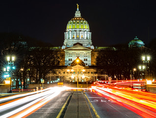 Pennsylvania statehouse at night 
