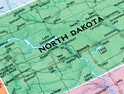 North Dakota on a map 
