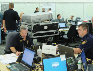 The City of San Antonio and Bexar County Emergency Operations Center bustles with activity in anticipation of Hurricane Ike.