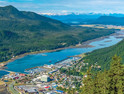 Aerial view of Juneau and the Gastineau Channel 
