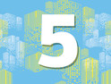 FAQ 5 on digital transformation with a white number 5 on a blue and yellow background