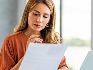 Person reviewing documents 