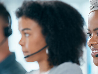 People working in a call center