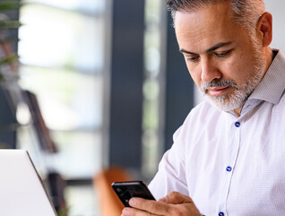 Person using two factor authentication