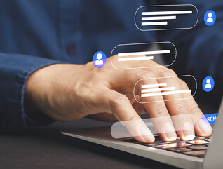 Person engaging with chatbot