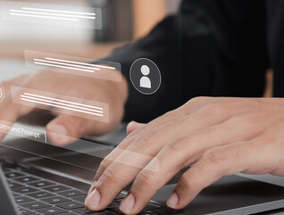 Person engaging with chatbot