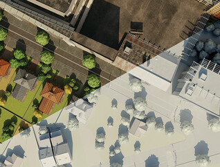 Digital twin example - right of the image is digital, left is real