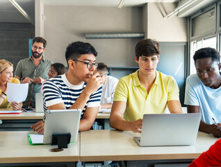 Students working on AI
