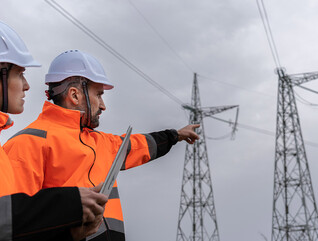 Utility workers on site