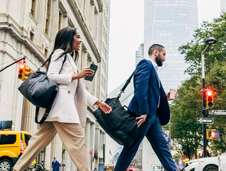 People walking to work