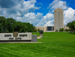 North Dakota state capitol building in Bismarck, ND