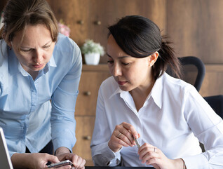 Government workers using devices