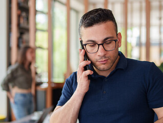 Person calling contact center