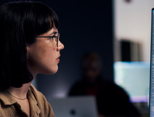 Person reviewing code