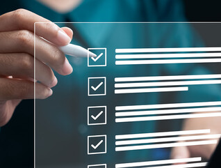 Person reviewing digital documents 