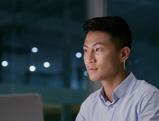 Person looking at computer