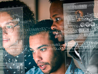 Coworkers collaborating