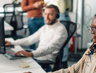Person working in call center