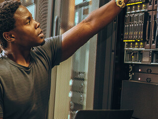 Engineer in data center
