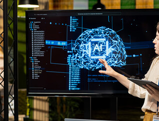 Team discussing AI