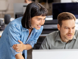 Coworkers collaborating