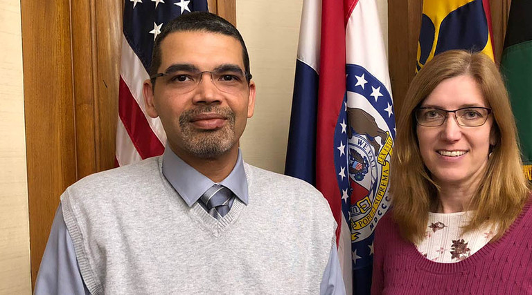 St. Louis' new City’s Chief Technology Officer Robert Gaskill-Clemons and Chief Information Officer Cindy Riordan.