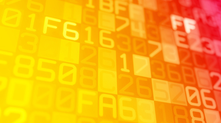 digital number board fading from yellow to bright pink