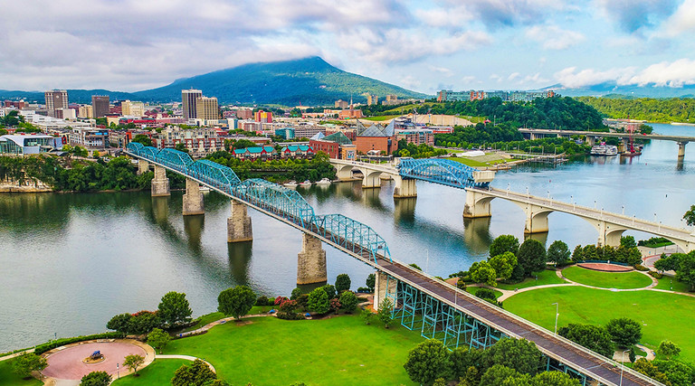 Chattanooga Tennessee aerial view 