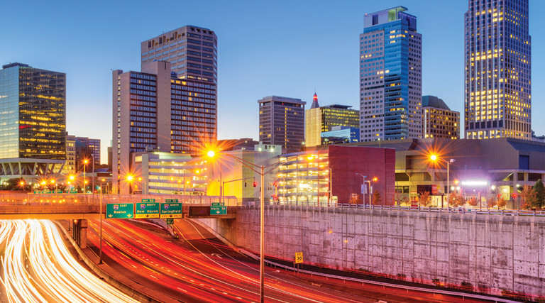 The skyline of Hartford, Connecticut. 