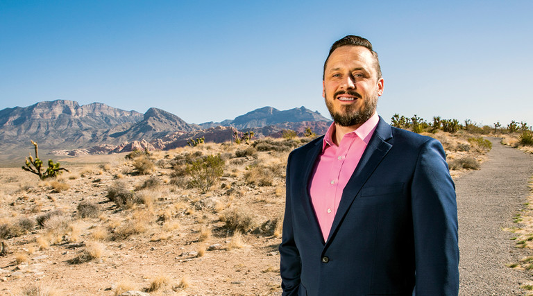 In arid Clark County, Nev., Tim Burch is focused on the plight of urban residents who need housing assistance. 