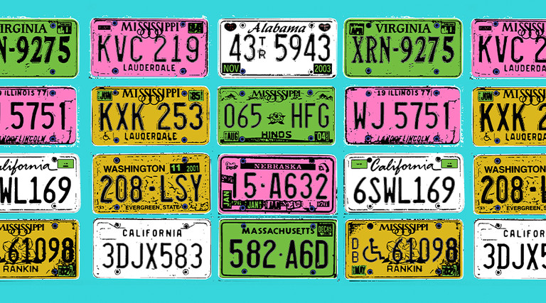 Illustration of license plates 