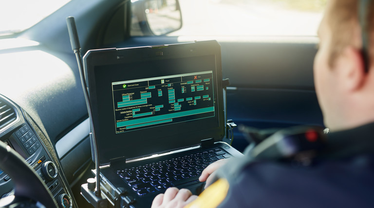 Laptop in car